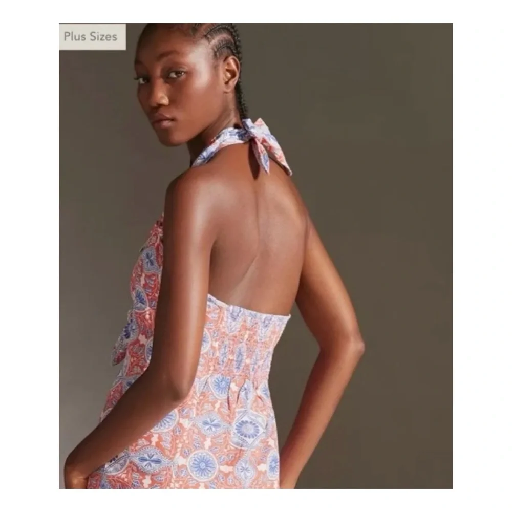 NWOT Anthropologie Maeve Buttondown Halter Mini Dress  Size Small - Picture 2 of 14